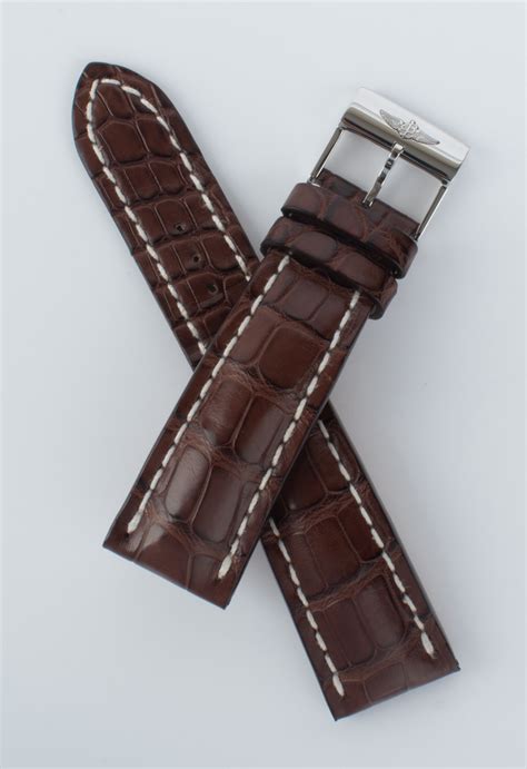 breitling crocodile strap tang buckle|Breitling watch straps.